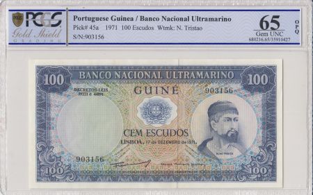 Guinée Portugaise 100 Escudos 1971 - Nuno Tristao - PCGS 65 OPQ