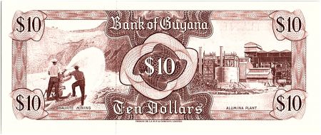 Guyana 10 Dollars, Cascade Kaieteur, Usine - 19(66-82)