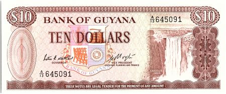 Guyana 10 Dollars, Cascade Kaieteur, Usine - 1983