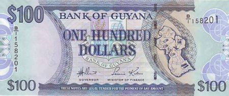 Guyana 100 Dollars Carte du Guyana - Eglise - 2006