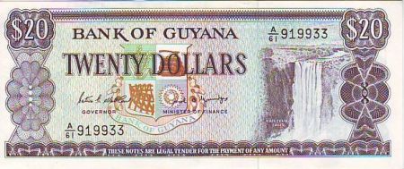 Guyana 20 Dollars Cascade Kaieteur - Chantier Naval