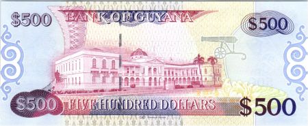 Guyana 500 Dollars Carte de Guyane - Batiments de Georgetown - 2011