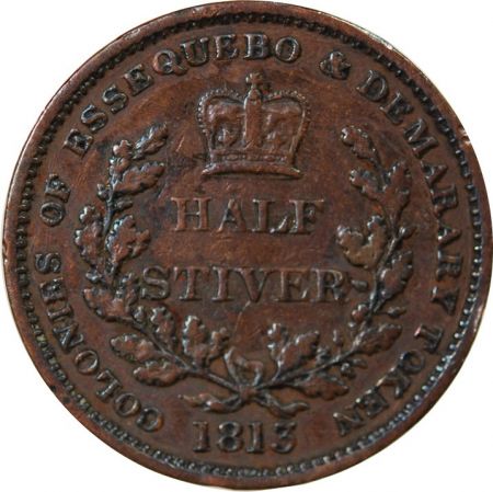 Guyana DEMERARA ET ESSEQUIBO  GEORGES III - 1/2 STIVER 1813