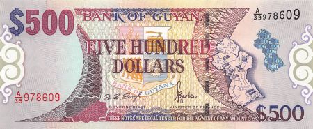 Guyana GUYANA - 500 DOLLARS 2002 - NEUF