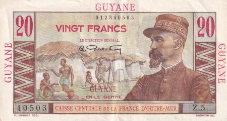 Guyane Française 20 Francs - Emile Gentil - 1946 - Série Z.5 - SUP - P.21