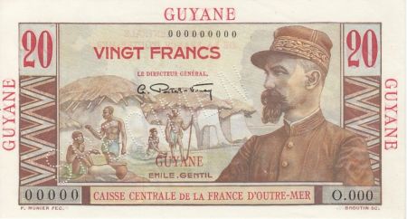 Guyane Française 20 Francs Emile Gentil - 1946 Spécimen