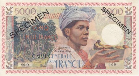 Guyane Française 5000 Francs Antillaise - 1955 Spécimen