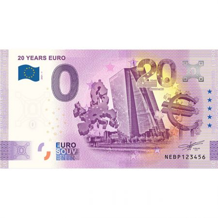 Guyane Française Billet 0 euro Souvenir -  20 ans de l\'Euro - Autriche 2021