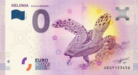 Guyane Française Billet 0 euro Souvenir - Kelonia - Île de la Réunion - France 2019