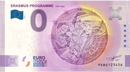 Guyane Française Billet 0 euro Souvenir - Le Programme Erasmus - 1987-2022 - Pays-Bas 2022