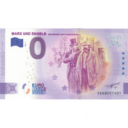 Guyane Française Billet 0 euro Souvenir - Marx et Engels - Allemagne 2021