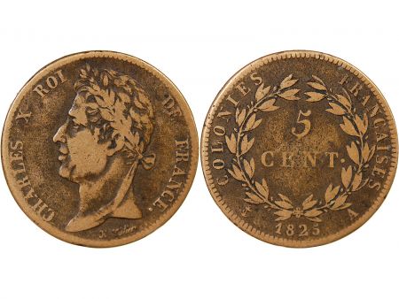 Guyane Française Colonies Françaises, Guyane / Sénégal - Charles X - 5 Centimes 1825 A Paris