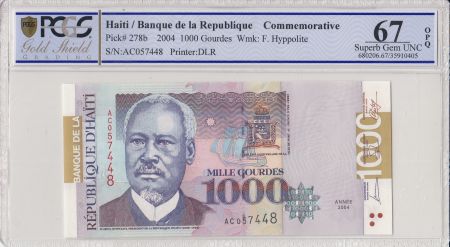 Haïti 1000 Gourdes Florvyl Hyppolite - Marché - 2004 - PCGS  67 OPQ