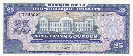 Haïti 25 Gourdes - Palais de Justice - Armoiries - 1988