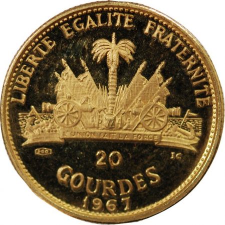 Haïti HAITI - 20 GOURDES OR 1967 BE