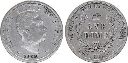 Hawai 10 Cent Roi Kalakaua I - Armoiries - 1883