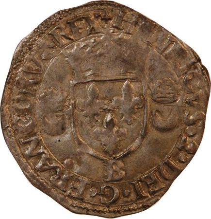 HENRI II - DOUZAIN AUX CROISSANTS 1549 B ROUEN
