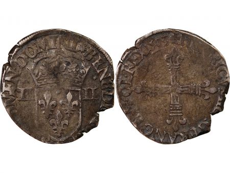 HENRI III - 1/4 ECU ARGENT 1585 - ATELIER INCONNU