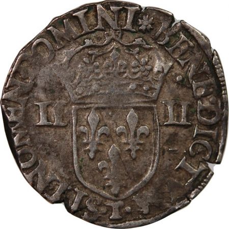 HENRI III - 1/4 ECU ARGENT 1589 T NANTES