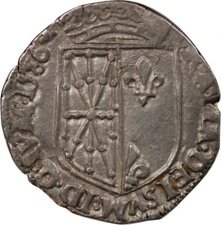 HENRI III - 1/4 ECU DE BEARN ARGENT 1586 SAINT-PALAIS