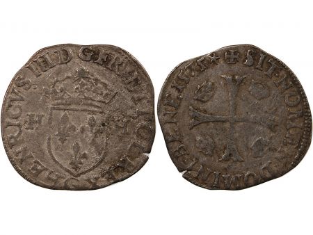 HENRI III - DOUZAIN AUX DEUX H 1575 G POITIERS