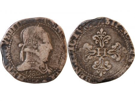 HENRI III - FRANC ARGENT 1580 - ATELIER INDÉTERMINÉ