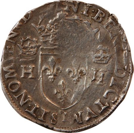 HENRI III - TESTON ARGENT 1575 T NANTES - Date à l\'avers