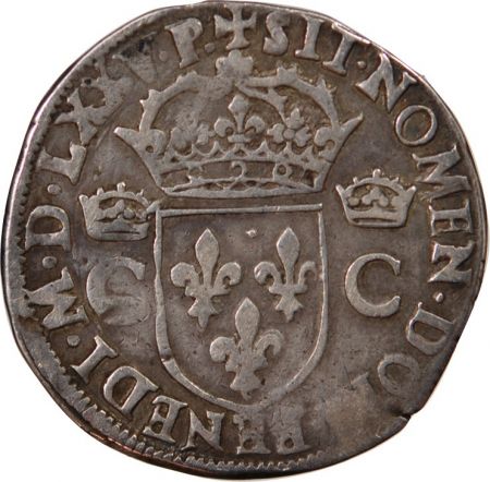 HENRI III  AU NOM DE CHARLES IX - TESTON ARGENT 1575 M TOULOUSE