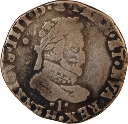 HENRI IV - 1/2 FRANC ARGENT 1592 I LIMOGES R2