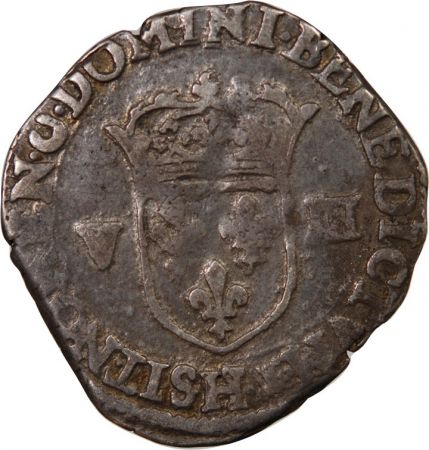 HENRI IV - 1/8 ECU ARGENT 1608 H LA ROCHELLE