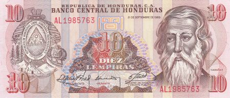 Honduras 10 Lempiras 1989 - Cabanas - Université