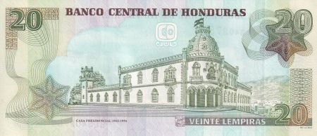 Honduras 20 Lempiras - Dionisio De Herrera - Maison présidentielle - 2006 - Série BL - P.93a
