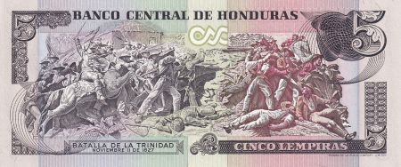 Honduras 5 Lempiras - Morazan - Bataille de Trinidad - 1985 - Série AC - P.63b