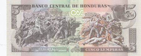 Honduras 5 Lempiras - Morazan - Bataille de Trinidad - 2012 - Série BJ