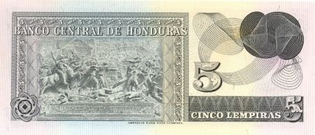 Honduras 5 Lempiras Morazan - Bataille de Trinidad