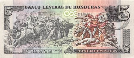 Honduras HONDURAS  MORAZAN - 5 LEMPIRAS 1978