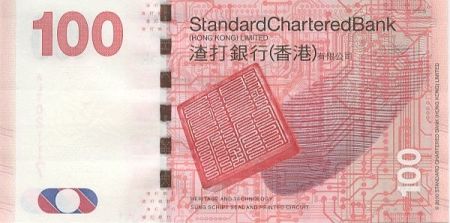 Hong-Kong 100 Dollars Licorne - Circuit imprimé et tablette sung