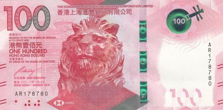 Hong-Kong 100 Dollars Tête de lion - Opera - 2018 (2019) - Neuf