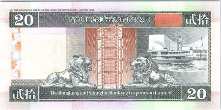 Hong-Kong 20 Dollars,  Banque de Hongkong et Shanghai - 2002