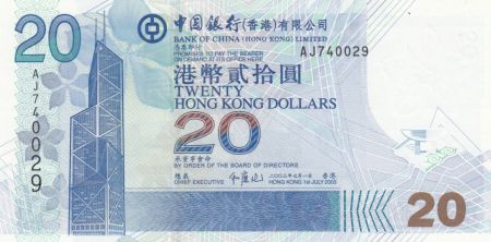 Hong-Kong 20 Dollars, Bank of China - 2003 - Neuf - P.335a