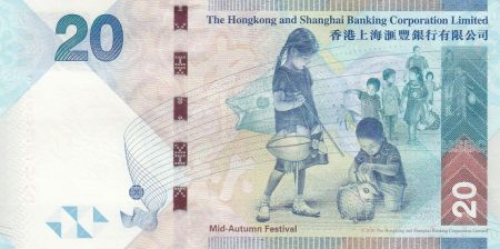 Hong-Kong 20 Dollars, Tête de lion- HSBC - Festival d\'Automne - 2012 - Neuf - P.212