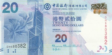 Hong-Kong 20 Dollars Bank of China - Repulse Bay - 2014 - Neuf - P.341