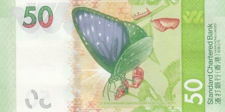 Hong-Kong 50 Dollars, Standard Chartered Bank - Papillon - 2018 (2020) - Neuf