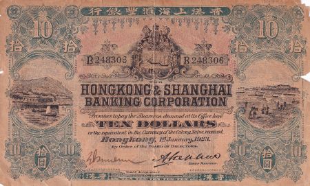Hong-Kong FAUX 10 Dollars - 01-01-1923 - P.167x