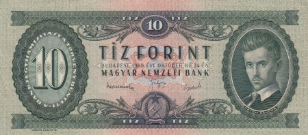 Hongrie 10 Forint 1949 - Petofi Sandor 2ème ex
