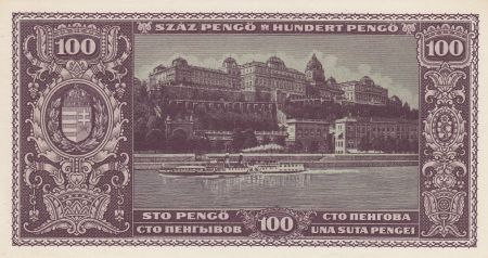 Hongrie 100 Pengo 1945 - Homme de profil - Château