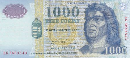 Hongrie 1000 Forint 1998 - Roi Matyas, Fontaine