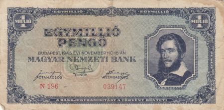 Hongrie 1.000.000 Pengo - Kossuth - 1945 - TB - P.122 séries variées