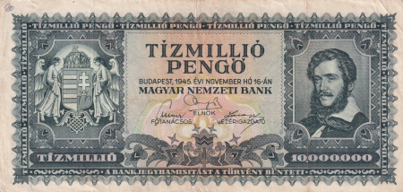 Hongrie 10.000.000 Pengo - Kossuth - 1945 - Série O.193 - P.123