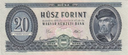 Hongrie 20 Forint 28-10-1975 - Dozsa Gyoroy